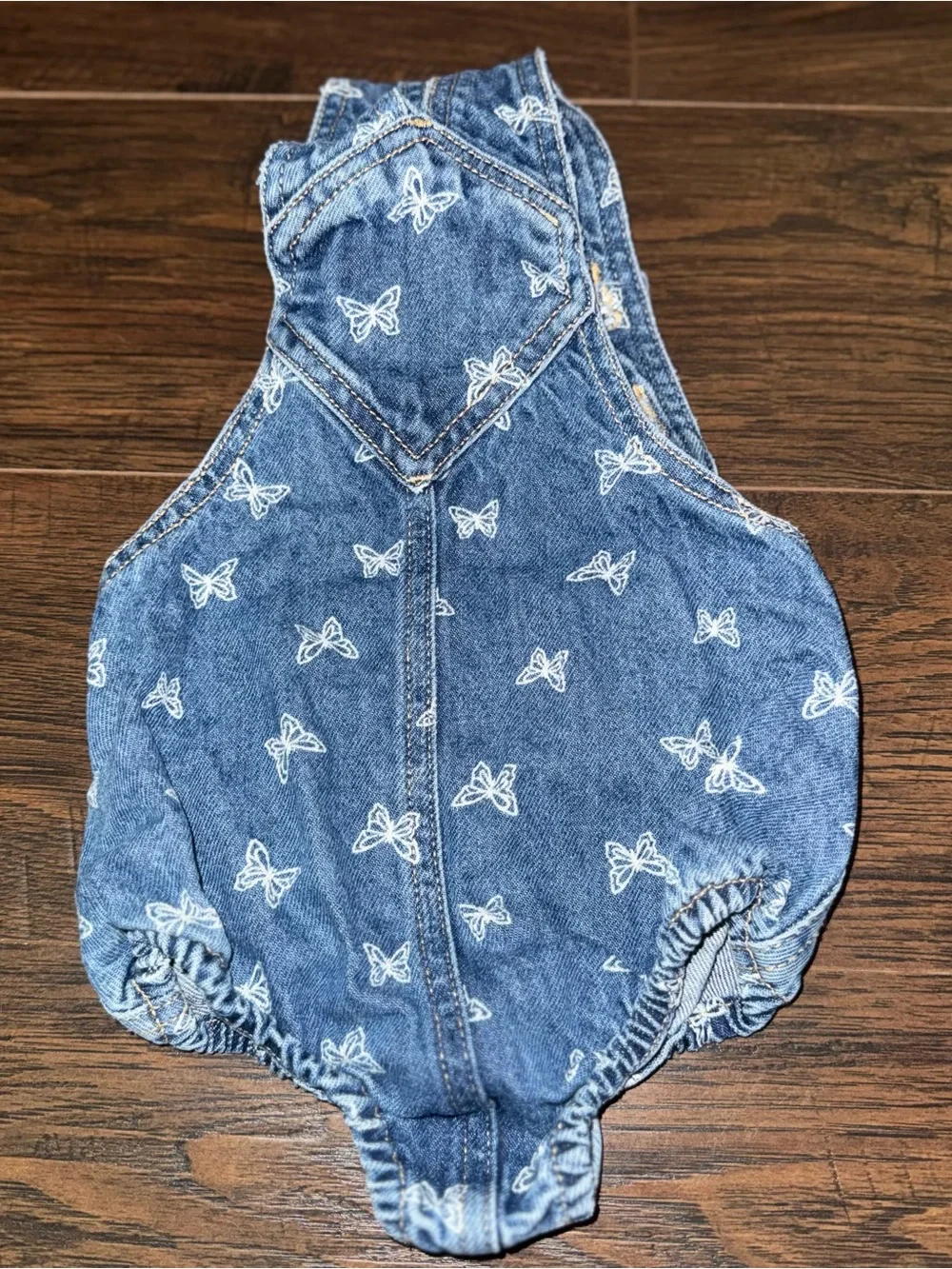 Old Navy Blue Denim Butterfly Shortalls